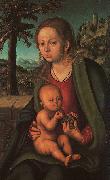 Lucas  Cranach The Madonna with the Bunch of Grapes oil